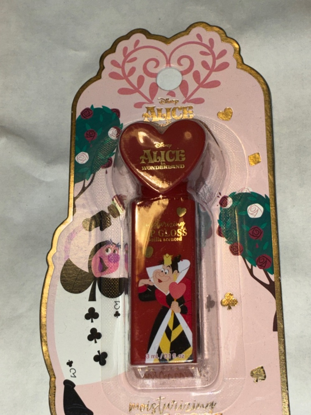 Disney Alice in Wonderland Red Heart Lip Gloss Tube